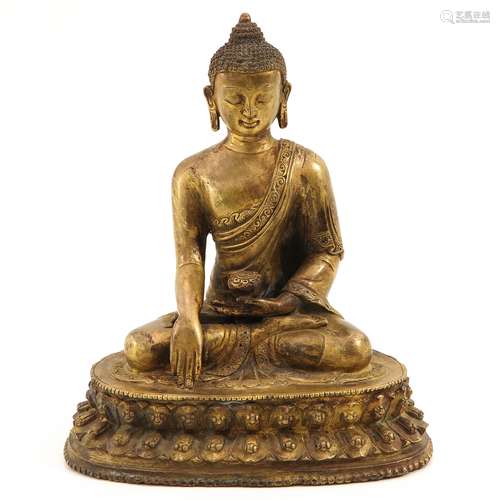 A Tibetan Bronze Buddha Scultpure