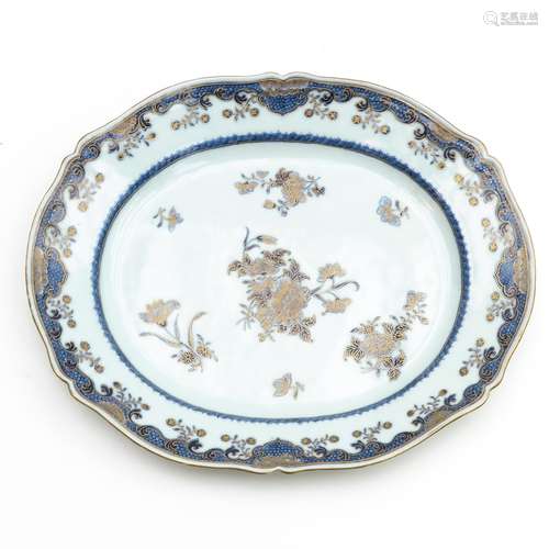 A Blue and Gilt Serving Tray