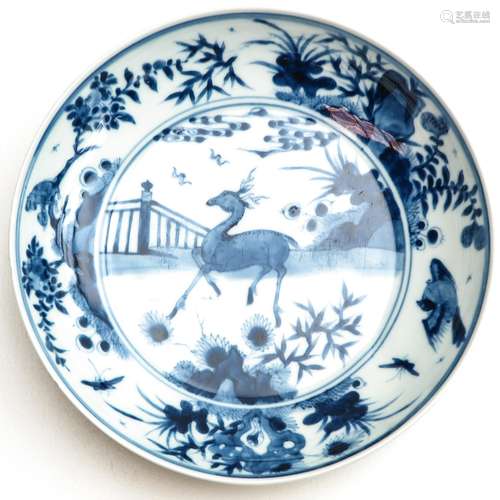 A Blue and White Plate