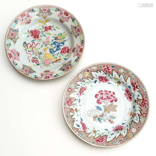 Two Famille Rose Plates