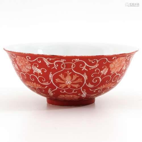 An Orange Floral Decor Bowl