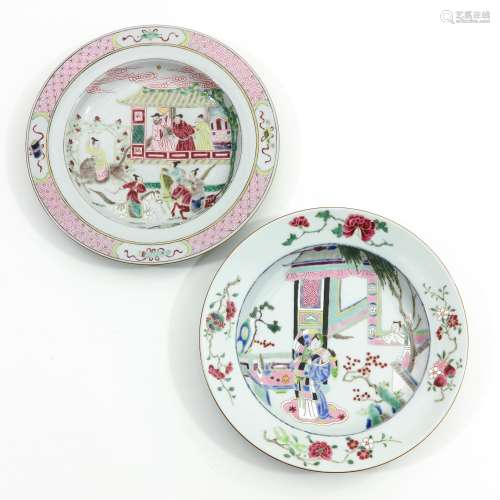 Two Famille Rose Plates