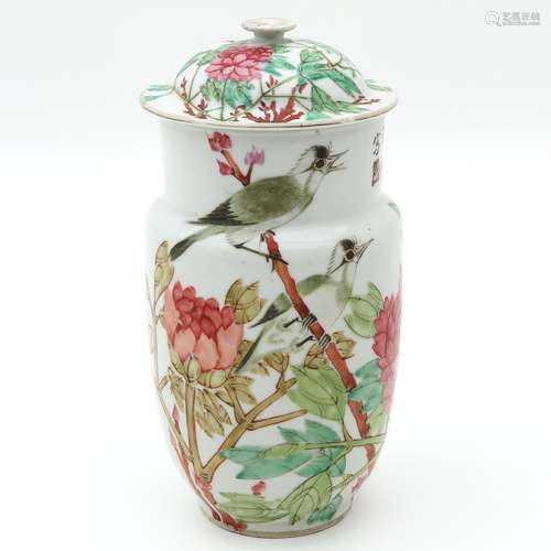 A Polychrome Vase with Cover