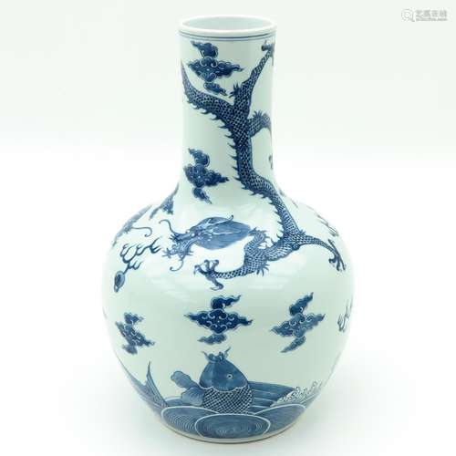 A Blue and White Tianqiu Ping Vase