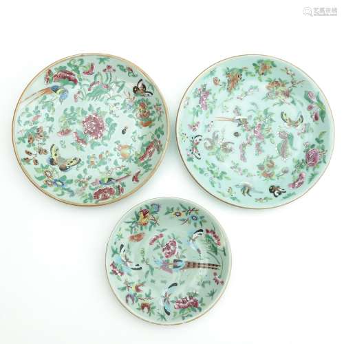A Set of Three Cantonese Plates