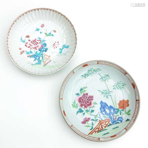 Two Famille Rose Plates