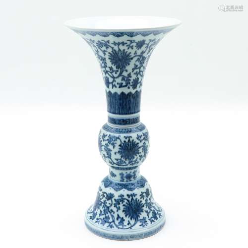 A Blue and White Gu Vase