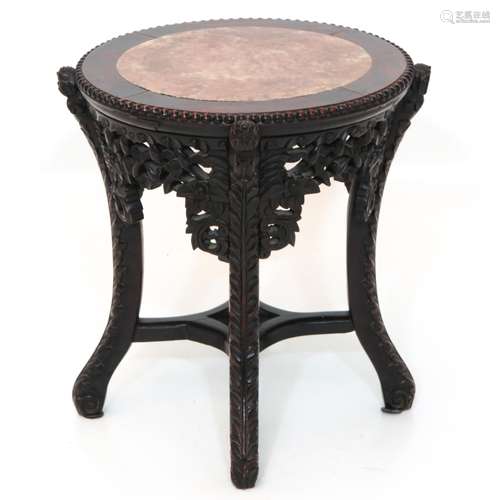 A Carved Chinese Side Table