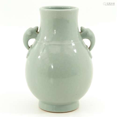 A Celadon Hu Vase