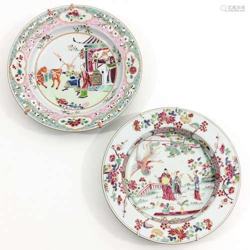 Two Famille Rose Plates