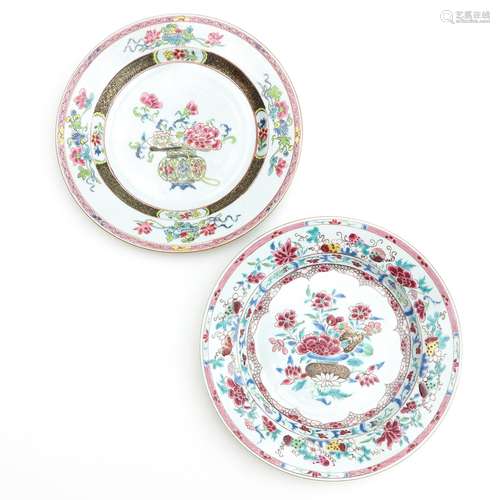 Two Famille Rose Plates