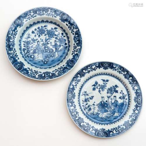 Two Blue and White Plates