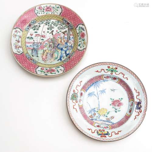 Two Famille Rose Plates