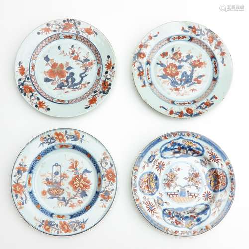 A Collection of Four Imari Plates