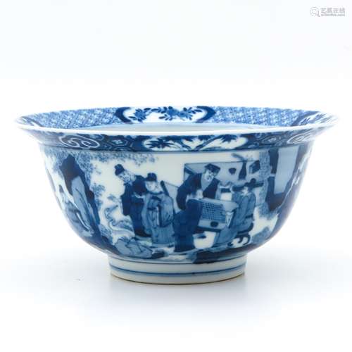 A Blue and White Flared Rim Bowl