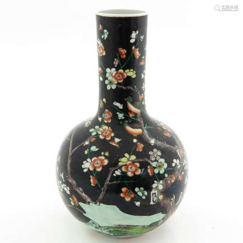 A Famille Noire Taianqiu Ping Vase