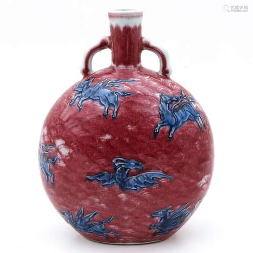 A Red and Blue Decor Vase