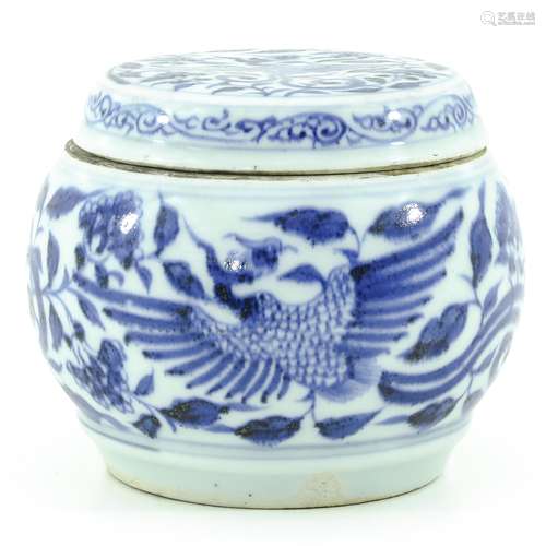 A Blue and White Jar with Cover