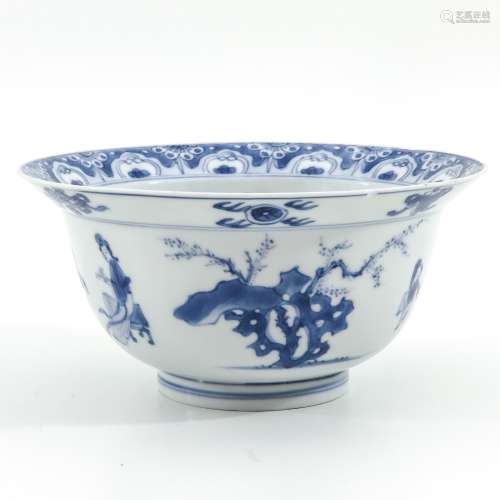 A Blue and White Flared Rim Bowl