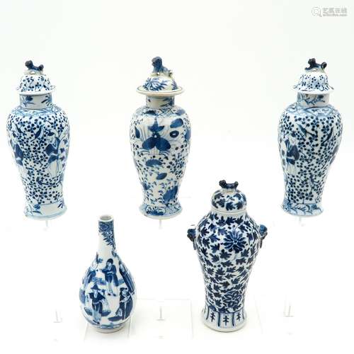 A Collection of 5 Vases