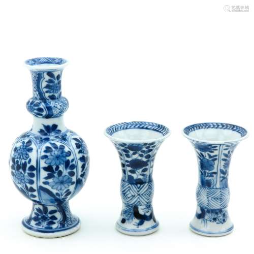 Three Blue and White Miniatures