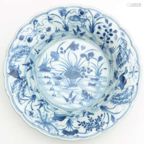 A Blue and White Dish