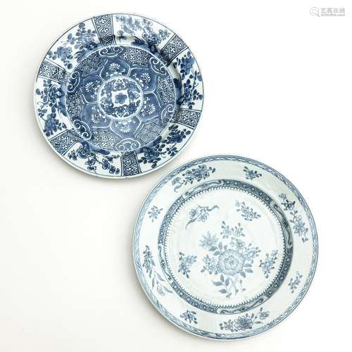 Two Blue and White Plates