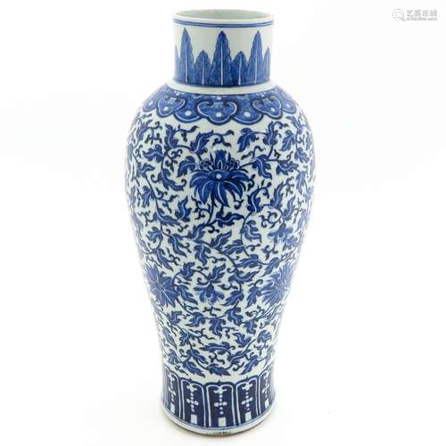 A Blue and White Floral Decor Vase