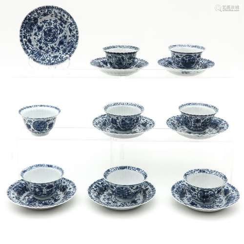 A Series of Eight Cups and Saucers