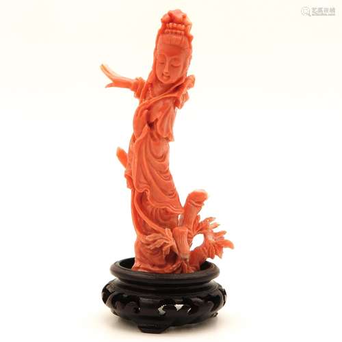 A Carved Red Coral Sculpture