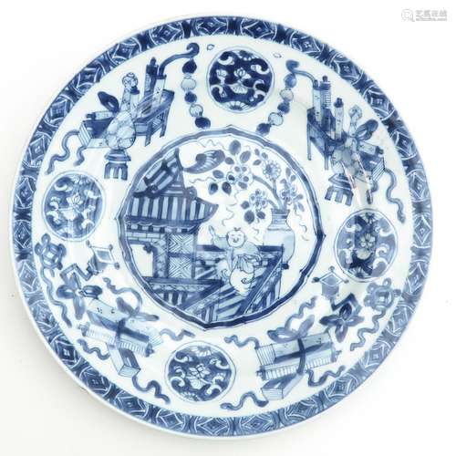 A Blue and White Plate