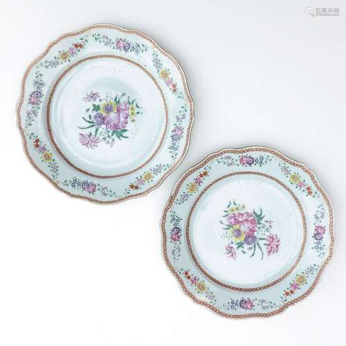 A Pair of Famille Rose Plates