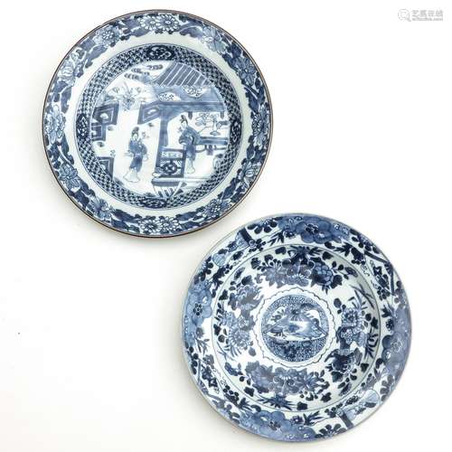 Two Blue and White Plates