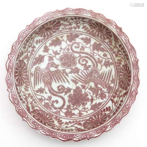 A Phoenix and Floral Decor Plate