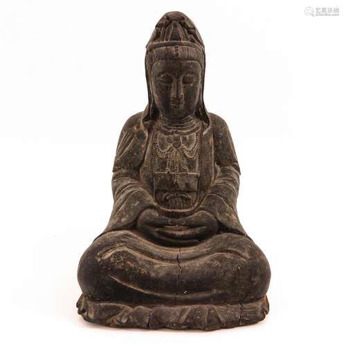 A Carved Wood Buddha Sculpture