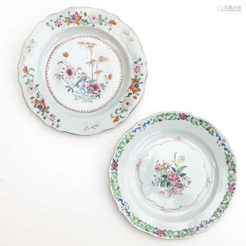 Two Famille Rose Plates