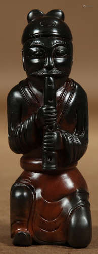 A HETIAN JADE CARVED FIGURE SHAPE STATUE