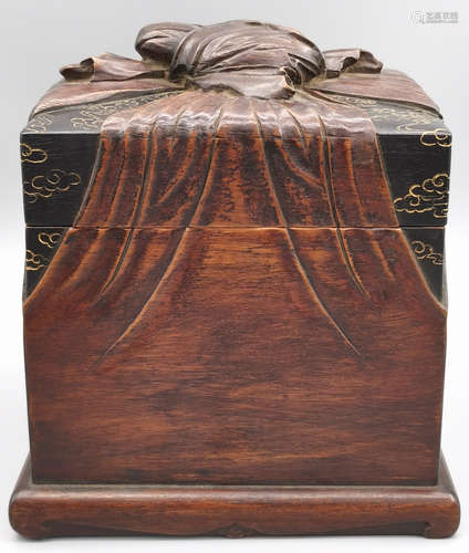 A HUANGHUALI WOOD CARVED BOX