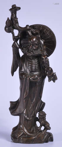 A COPPER CASTED BODHIDHARMA BUDDHA STATUE