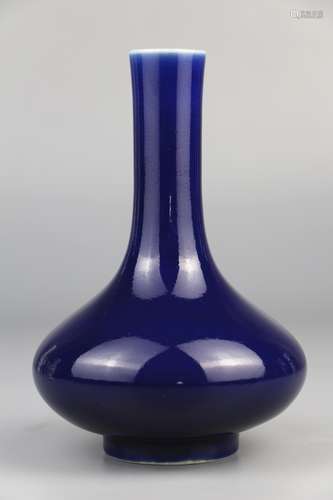 Gem blue glaze water chestnut bottle