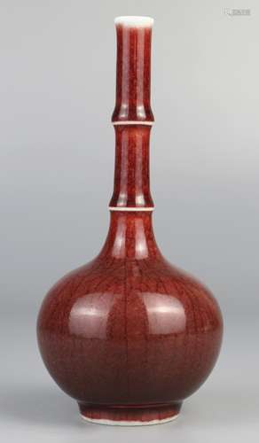 Red glaze slubby bottle