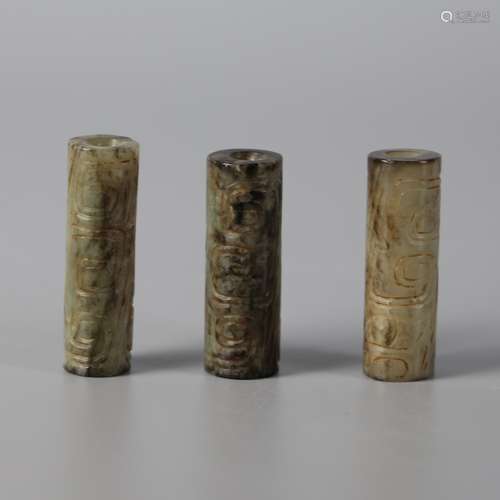 Three jade tubes of Hotan in the Warring States Period