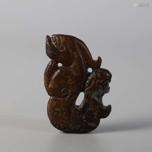 Hetian jade sitting dragon in Song Dynasty