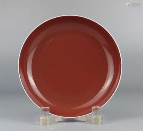 Red glazed plate