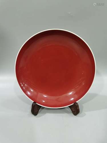 Red glazed plate