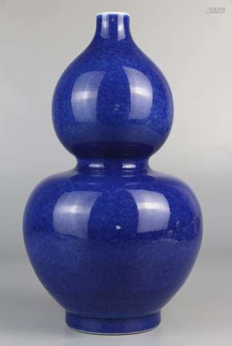 Gourd bottle with blue glaze