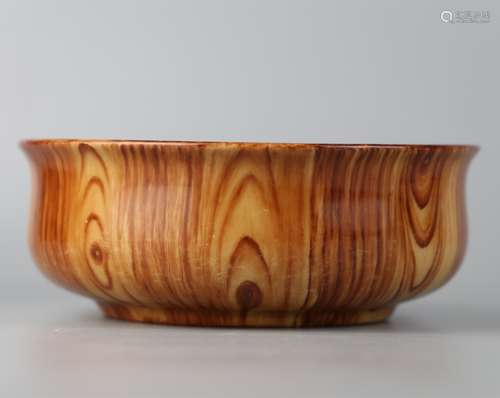 Imitation wood grain glaze bowl