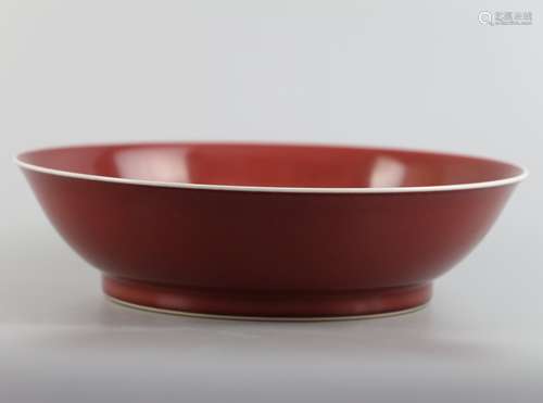 Red glazed plate