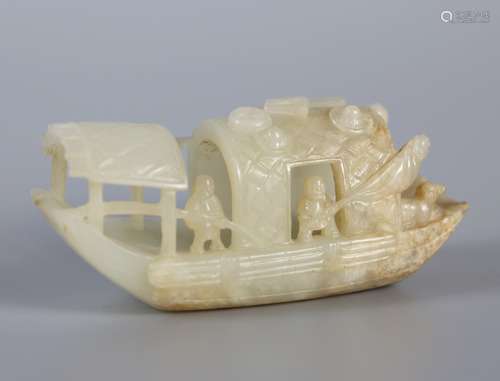 Hetian jade boat