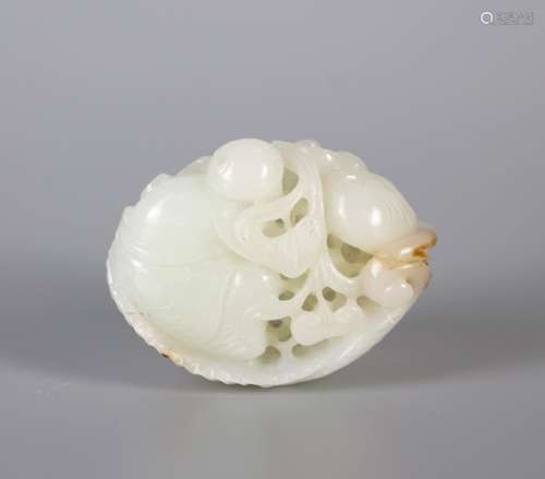 Handlebar of white jade carved from Hetian jade seed